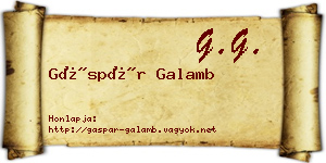 Gáspár Galamb névjegykártya